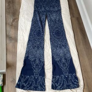 Free People Blue Printed Flare Pants
